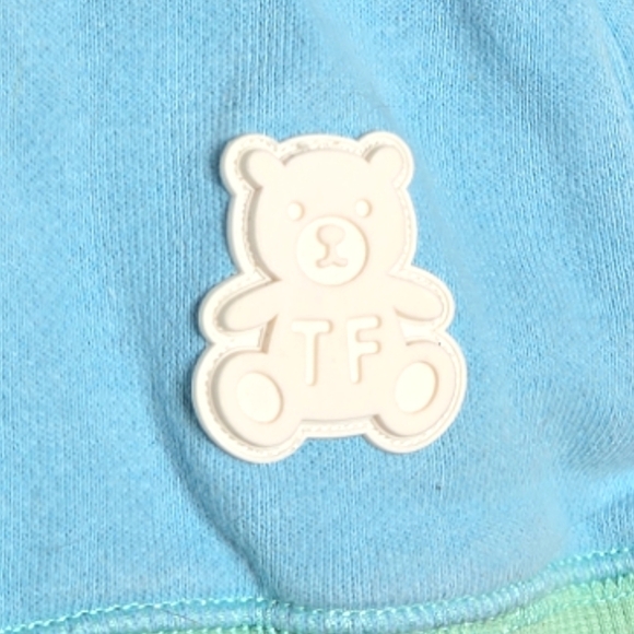 Teddy Fresh Sunrise Mint Patchwork Colorblock Hoodie Sweatshirt Size S - Picture 3 of 6